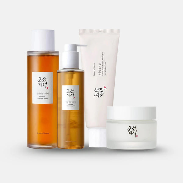 Beauty of Joseon Ginseng Cleansing Oil for mature skin Kuwait

aBeauty of Joseon Ginseng Essence Water for hydration and anti-aging

Beauty of Joseon Dynasty Cream for wrinkle care and firming"

Beauty of Joseon Relief Sun Rice + Probiotics SPF50+ for no white cast