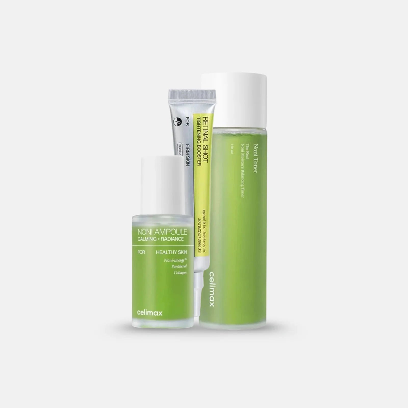 CELIMAX Noni Moisture Balancing Toner for dry, sensitive skin Kuwait

CELIMAX Noni Energy Ampoule for calming and hydrating skin

CELIMAX Retinal Shot Booster for wrinkles and pore minimization