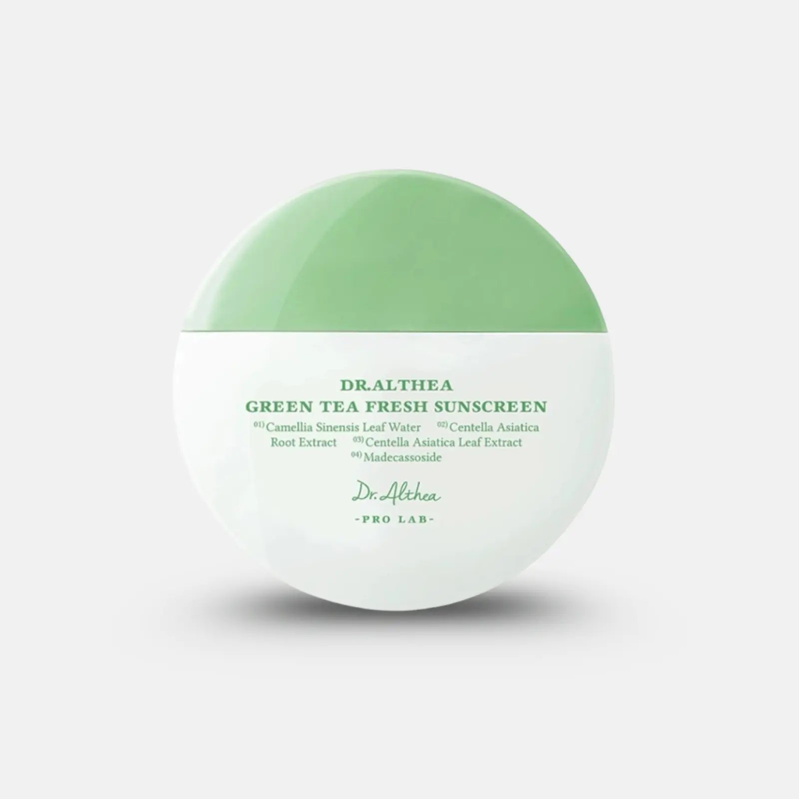 Dr. Althea Green Tea Fresh Sunscreen SPF50+ PA++++ bottle - lightweight sunscreen for sensitive skin - Beutista Kuwait